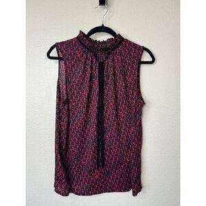 Worthington Women's Black and Red Sleeveless‎ Blouse, sleeveless blouse,